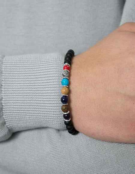 Bracciale Uomo GERBA JEWELS BLACK COLORS Stone Collection Argento 925