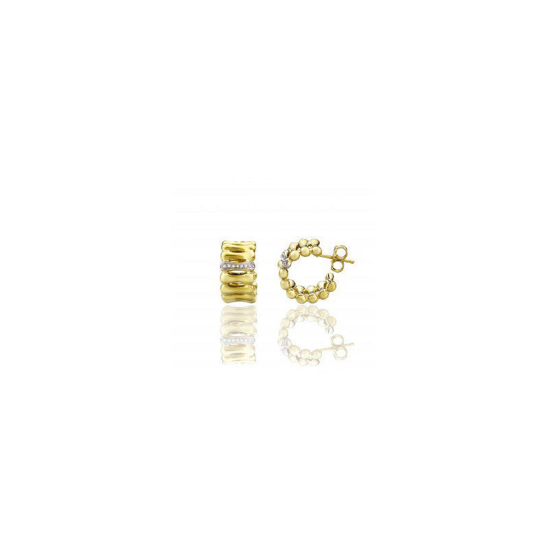 Orecchini Donna CHIMENTO Bamboo Over in Oro Giallo e Diamanti