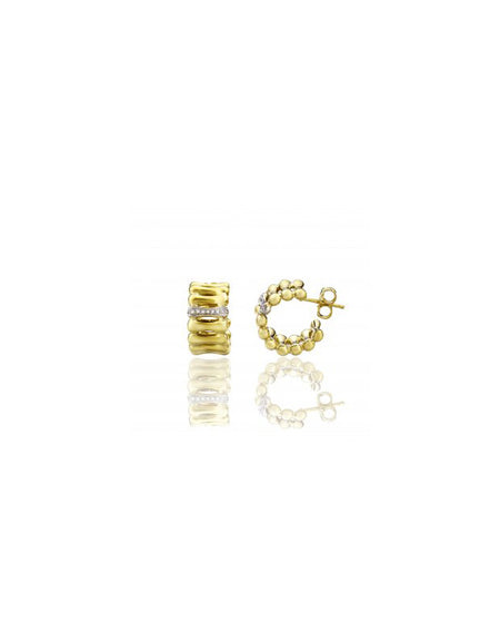 Orecchini CHIMENTO Bamboo Over in Oro Giallo 18kt e Diamanti