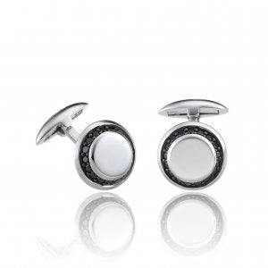 Polsini Gemelli CHIMENTO in Argento 925 Tondi con Spinelli Neri