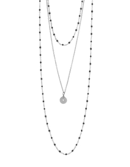 BOCCADAMO MYA Collana Smalto Nero e Pendente Cerchio