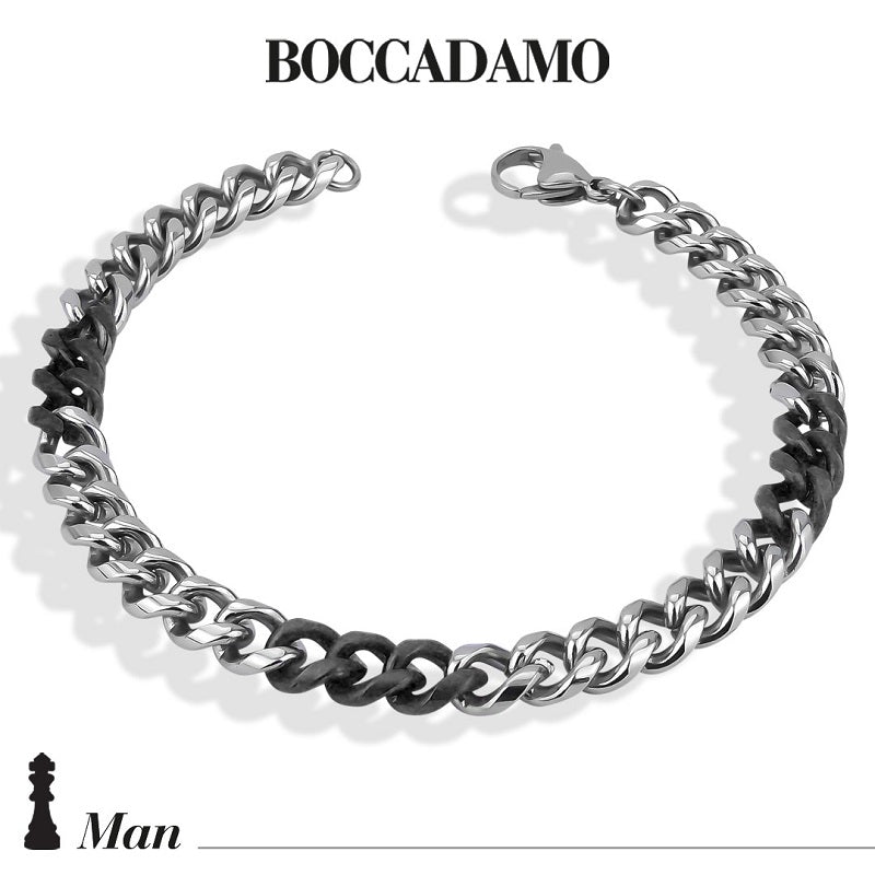 Bracciale uomo BOCCADAMO MAN maglia in pvd nero