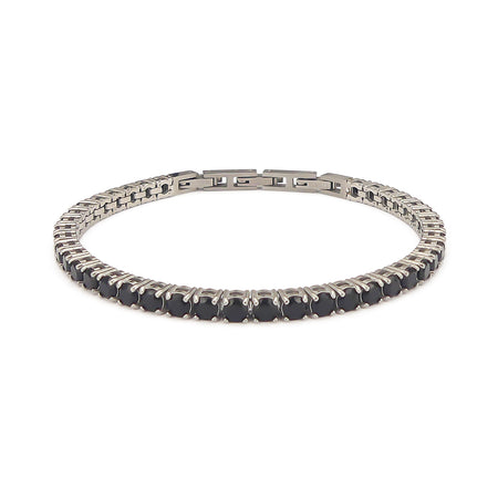 BOCCADAMO MAN Bracciale Uomo Tennis con Zirconi Neri 4mm