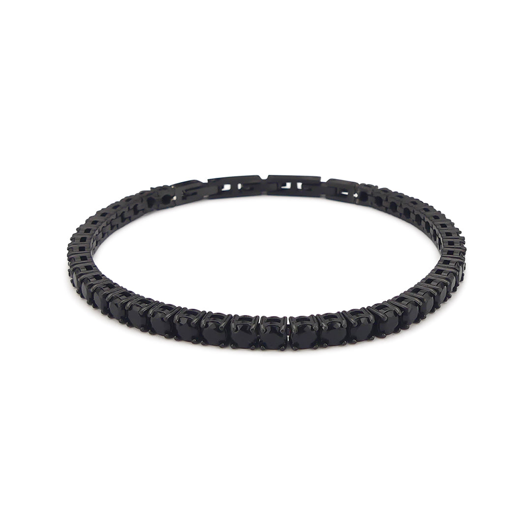 BOCCADAMO MAN Bracciale Uomo Tennis Brunito con Zirconi Neri 4mm
