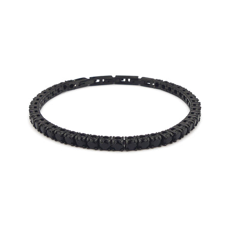 BOCCADAMO MAN Bracciale Uomo Tennis Brunito con Zirconi Neri 4mm