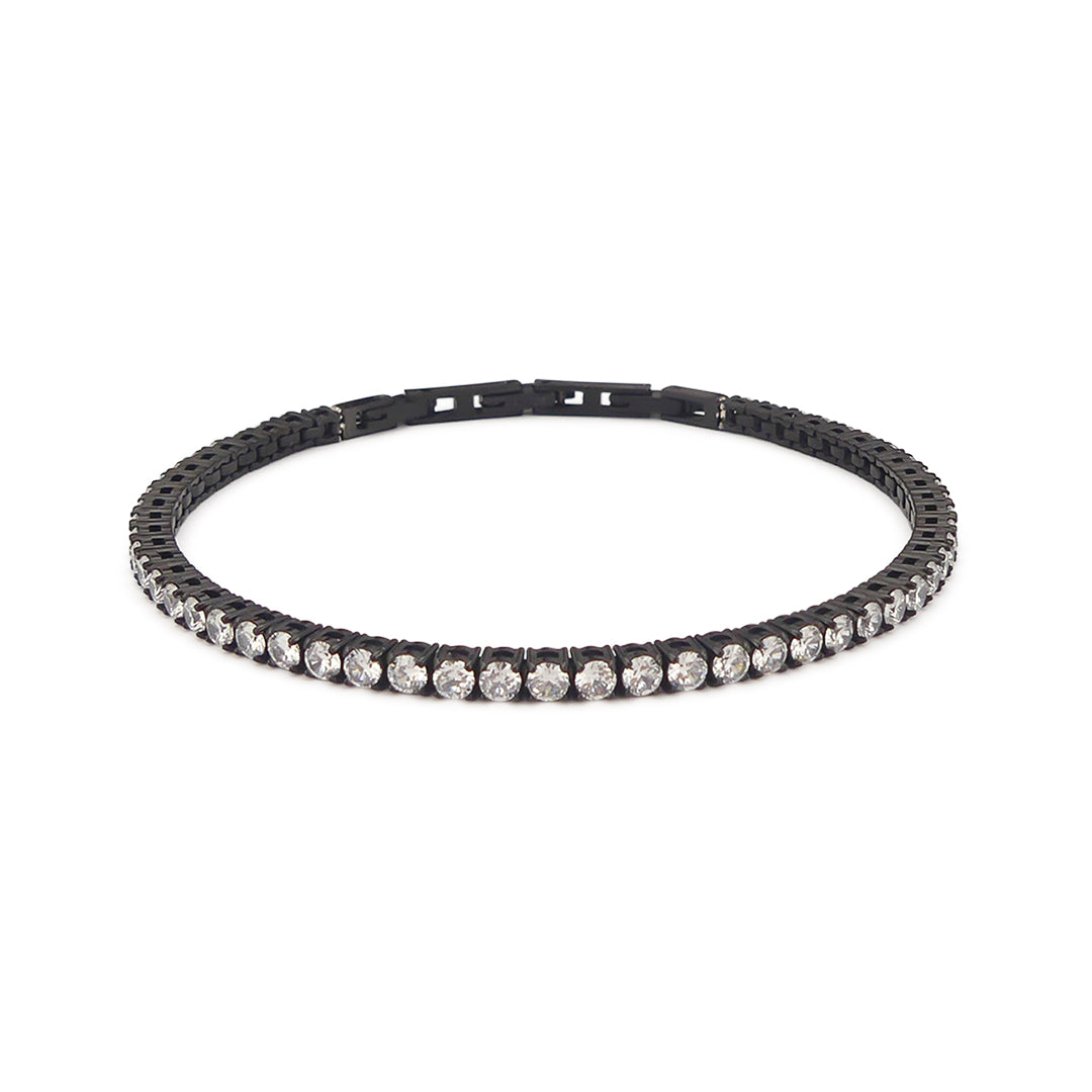 BOCCADAMO MAN Bracciale Uomo Tennis Brunito con Zirconi Bianchi 2.5mm