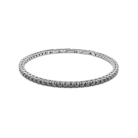 BOCCADAMO MAN Bracciale Uomo Tennis con Zirconi Neri 2.5mm