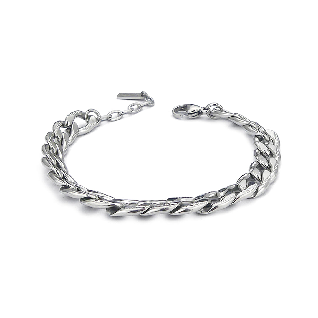 BOCCADAMO MAN Bracciale Uomo maglia Grumetta Graffiata