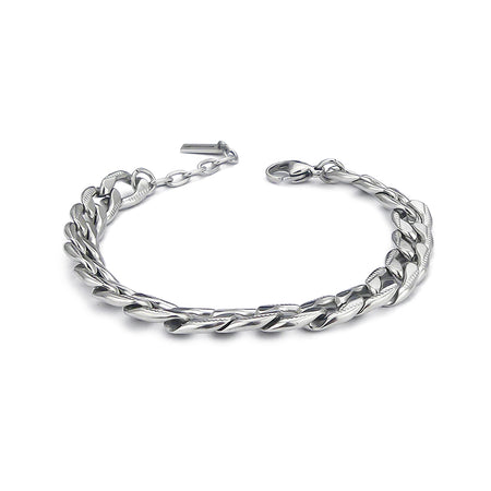 BOCCADAMO MAN Bracciale Uomo maglia Grumetta Graffiata