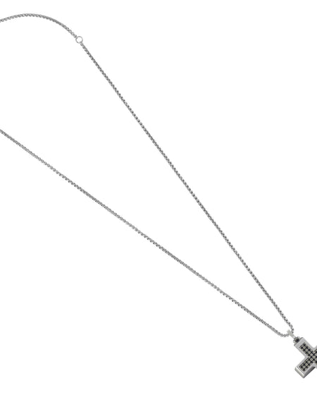 BOCCADAMO MAN Collana Uomo Maglia Veneziana e Crocifisso Piccolo con Zirconi Neri