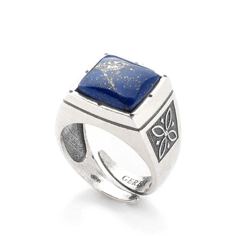 Anello Unisex GERBA JEWELS con pietra Lapis Blu Argento 925