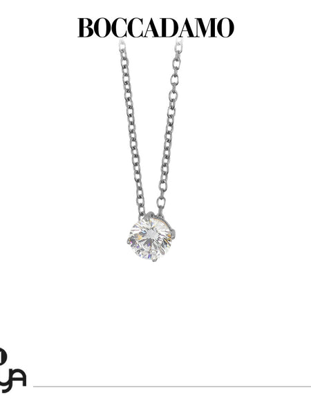 BOCCADAMO MYA Collana Punto Luce 6mm in Acciaio