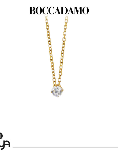 BOCCADAMO MYA Collana Punto Luce 4mm in Acciaio Dorato