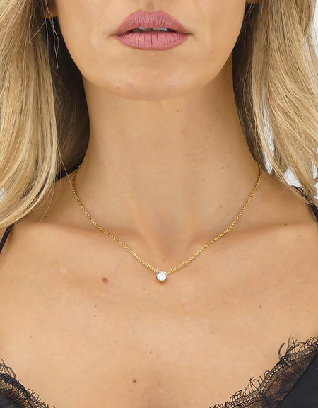 BOCCADAMO MYA Collana Punto Luce 6mm in Acciaio Dorato