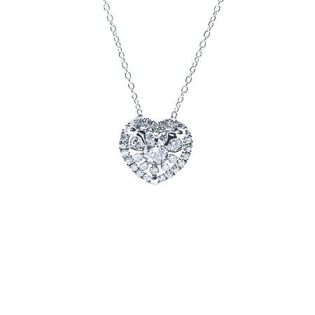 Collana Donna SALVINI Daphne Cuore in Oro Bianco 18kt e Diamanti 0.28ct