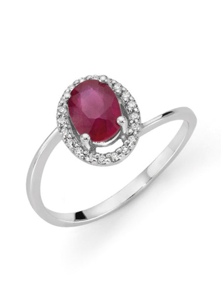 LUCE DI DONNAORO Anello Cestino con Rubino e Diamanti in Oro 18kt