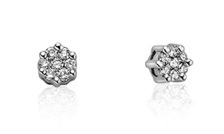 LUCE DI DONNAORO Orecchini Punto Luce Fiore 0.06ct in Oro 18kt