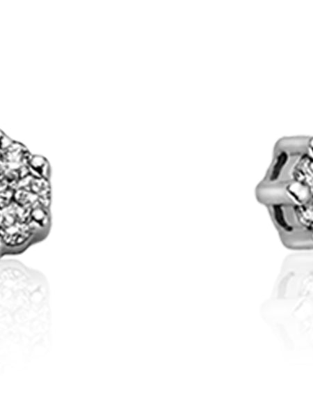 LUCE DI DONNAORO Orecchini Punto Luce Fiore 0.06ct in Oro 18kt