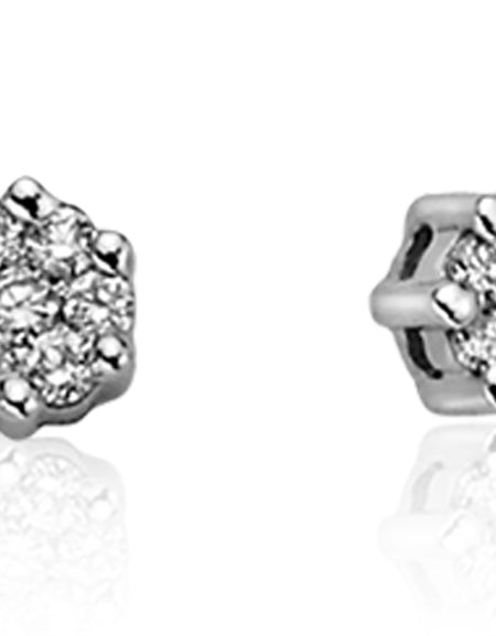 LUCE DI DONNAORO Orecchini Punto Luce Fiore 0.12ct in Oro 18kt