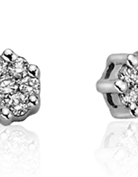 LUCE DI DONNAORO Orecchini Punto Luce Fiore 0.15ct in Oro 18kt