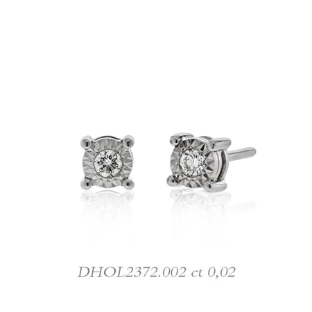 LUCE DI DONNAORO Orecchini Punto Luce Disco Diamantato 0.02ct in Oro18kt