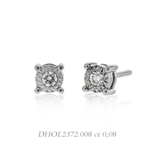 LUCE DI DONNAORO Orecchini Punto Luce Disco Diamantato 0.08ct in Oro 18kt