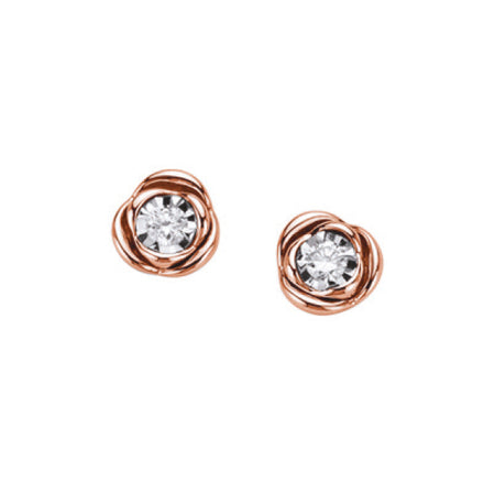 LUCE DI DONNAORO Orecchini Punto Luce Bocciolo 0.06ct in Oro Rosa 18kt