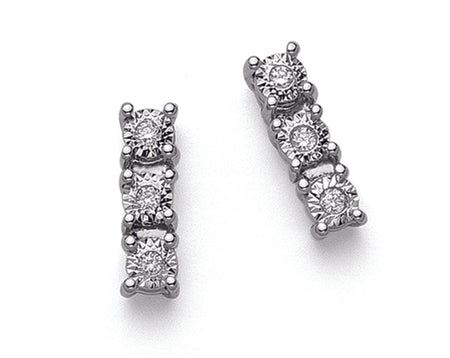 LUCE DI DONNAORO Orecchini Trilogy Disco Diamantato 0.08ct in Oro 18kt