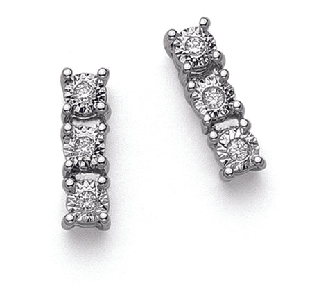 LUCE DI DONNAORO Orecchini Trilogy Disco Diamantato 0.10ct in Oro 18kt