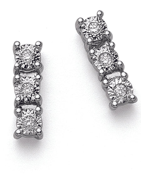 LUCE DI DONNAORO Orecchini Trilogy Disco Diamantato 0.10ct in Oro 18kt