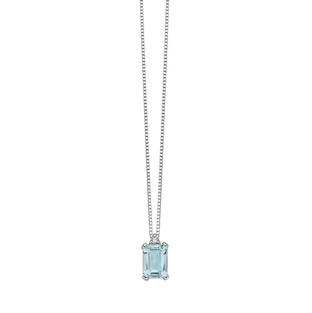 LUCE DI DONNAORO Collana pendente Acquamarina Ottagonale e Diamante in Oro 18kt