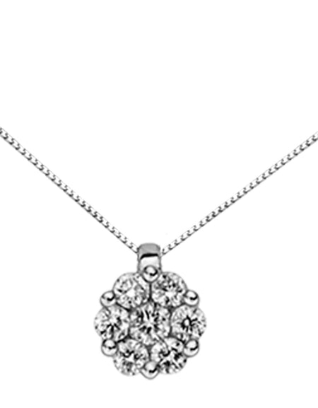 LUCE DI DONNAORO Collana Punto Luce Fiore 0.05ct in Oro 18kt