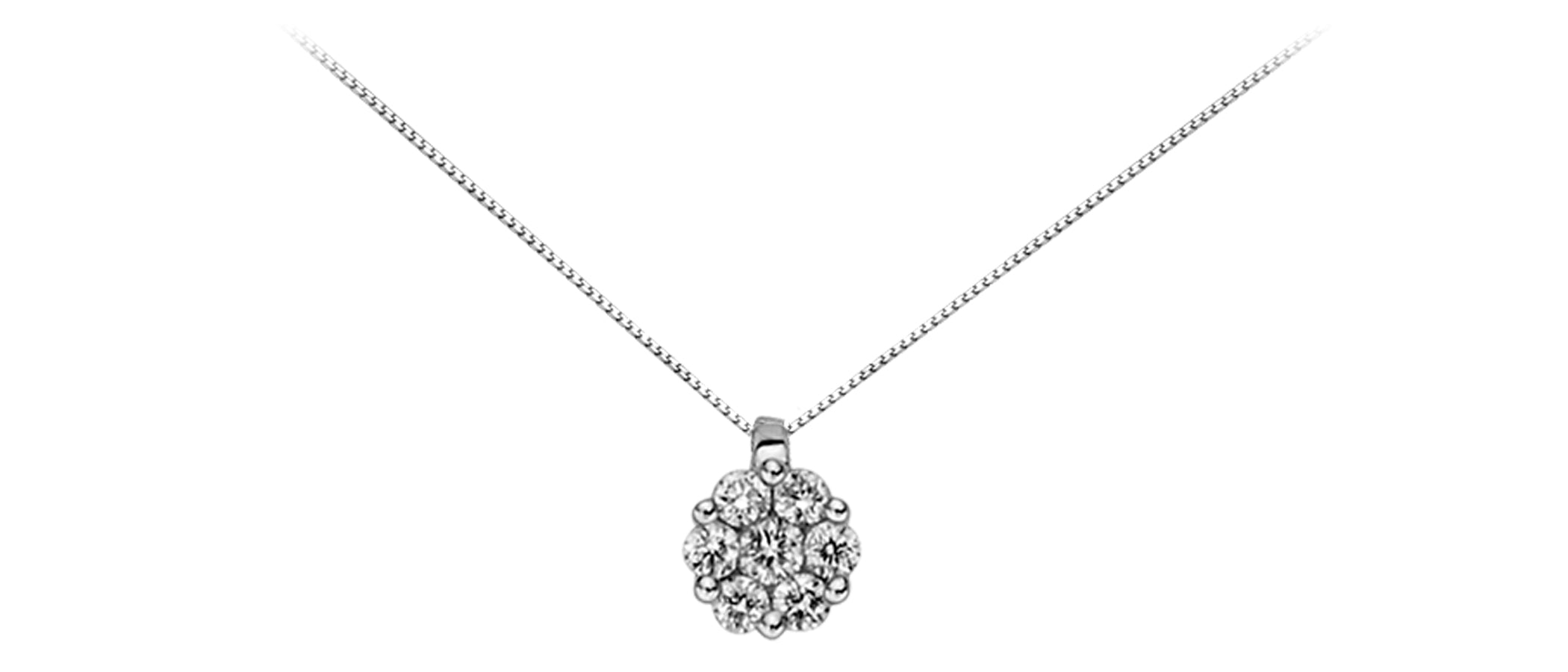 LUCE DI DONNAORO Collana Punto Luce Fiore 0.10ct in Oro 18kt