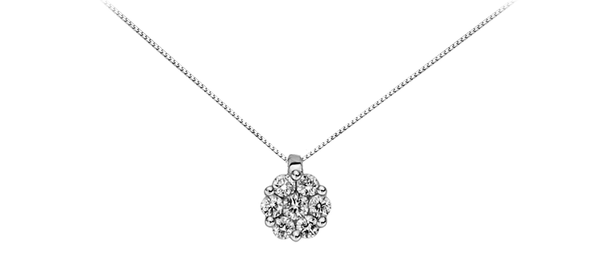 LUCE DI DONNAORO Collana Punto Luce Fiore 0.12ct in Oro 18kt