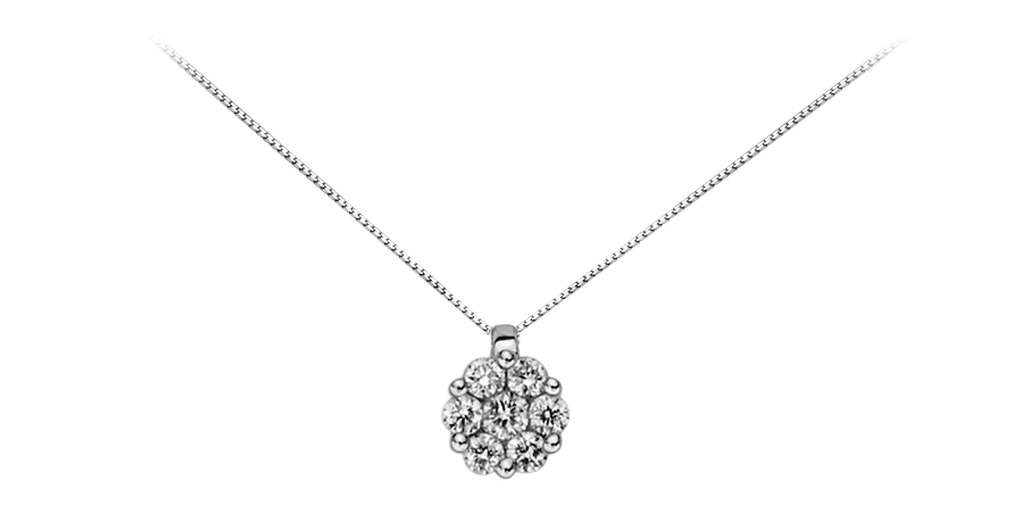 LUCE DI DONNAORO Collana Punto Luce Fiore 0.15ct in Oro 18kt