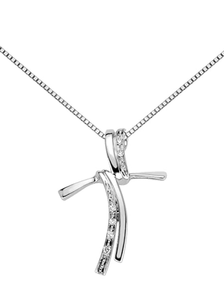 LUCE DI DONNAORO Collana Croce Piccola Diamanti 0.02ct in Oro 18kt