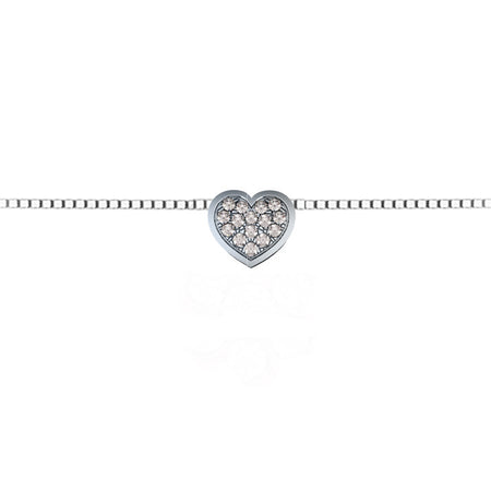 LUCE DI DONNAORO Collana Cuore Pavè di Diamanti in Oro Bianco 18kt
