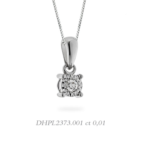 LUCE DI DONNAORO Collana Punto Luce Diva Disco Diamantato 0.01ct in Oro 18kt
