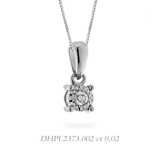 LUCE DI DONNAORO Collana Punto Luce Diva Disco Diamantato 0.02ct in Oro 18kt