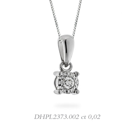 LUCE DI DONNAORO Collana Punto Luce Diva Disco Diamantato 0.02ct in Oro 18kt