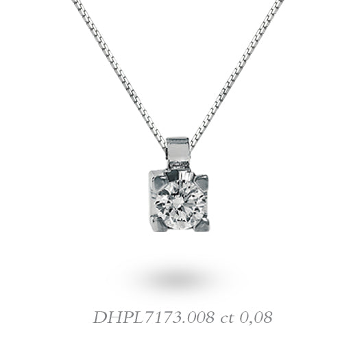 LUCE DI DONNAORO Collana Punto Luce Griffes Quadrate 0.08ct in Oro 18kt