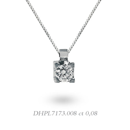 LUCE DI DONNAORO Collana Punto Luce Griffes Quadrate 0.08ct in Oro 18kt