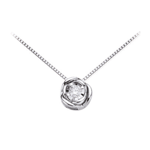 LUCE DI DONNAORO Collana Punto Luce Bocciolo 0.04ct in Oro 18kt