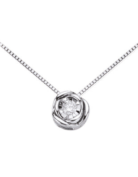 LUCE DI DONNAORO Collana Punto Luce Bocciolo 0.04ct in Oro 18kt