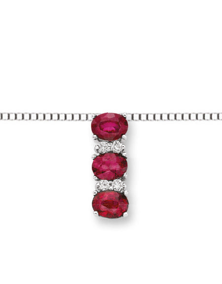 LUCE DI DONNAORO Collana Trilogy con Rubini e Diamanti in Oro 18kt