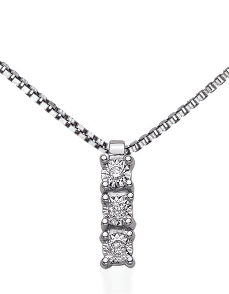 LUCE DI DONNAORO Collana Trilogy Disco Diamantato 0.03ct in Oro 18kt