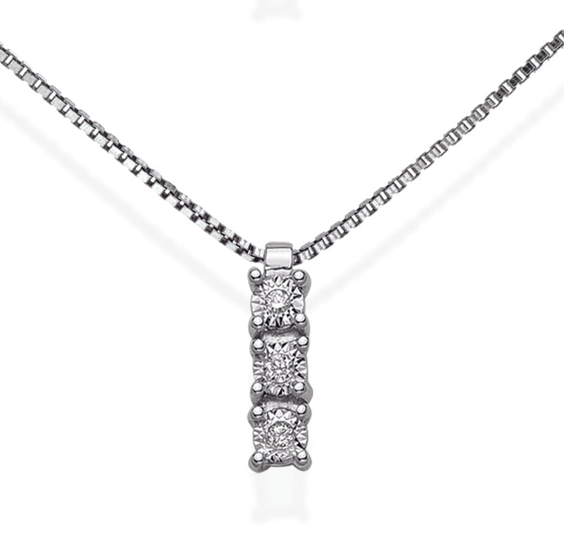 LUCE DI DONNAORO Collana Trilogy Disco Diamantato 0.04ct in Oro 18kt