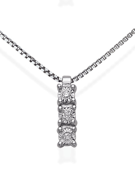 LUCE DI DONNAORO Collana Trilogy Disco Diamantato 0.04ct in Oro 18kt