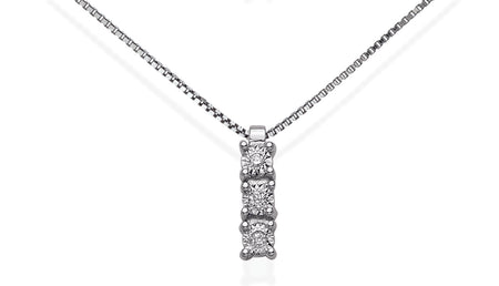 LUCE DI DONNAORO Collana Trilogy Disco Diamantato 0.05ct in Oro 18kt