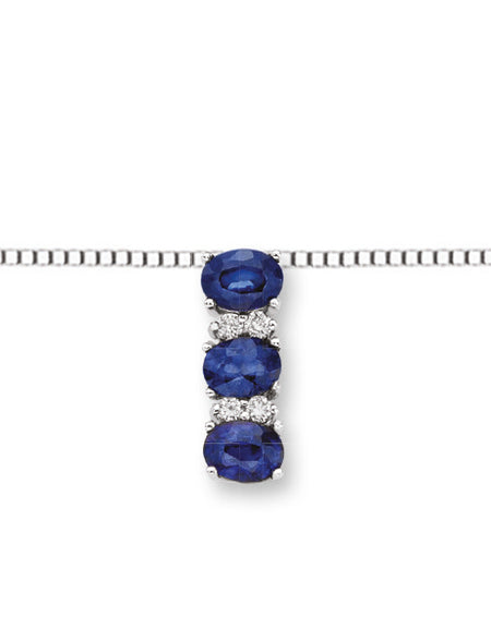 LUCE DI DONNAORO Collana Trilogy con Zaffiri e Diamanti in Oro 18kt